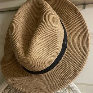 Stylish Tan Fedora Hat with Black Band